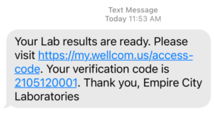 ECL results text message